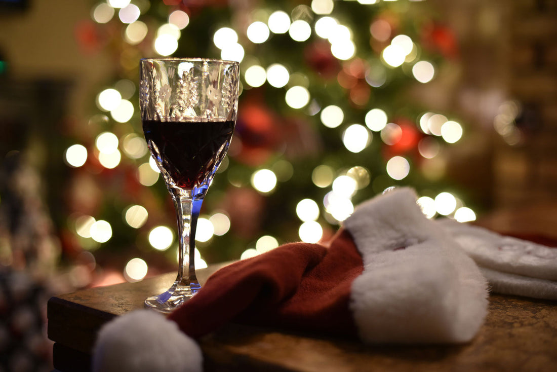 verre à vin pour accompagner le repas de Noël